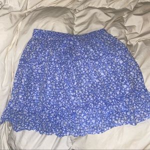Blue floral high waisted skirt size small